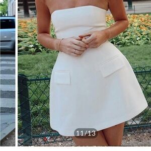 Commense White Strapless Mini Dress